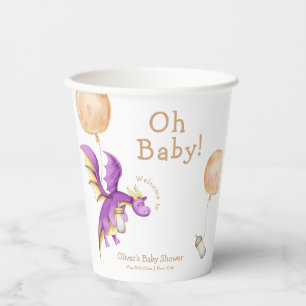Gobelets En Papier Baby shower à bulle Fairy Dragon Bottle Bienvenue