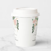 Gobelets En Papier Baby shower à fleurs de pêche rose (Gauche)