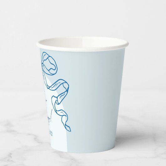 Gobelets En Papier Baby shower à mâchoire blanche rétro (Gauche)