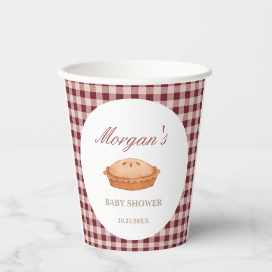 Gobelets En Papier Baby shower à tarte Cutie (Recto)