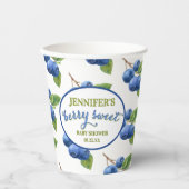 Gobelets En Papier Baby shower à thème Berry Sweet Blueberry (Recto)