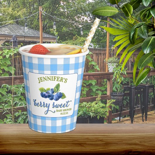Gobelets En Papier Baby shower à thème Berry Sweet Blueberry