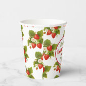 Gobelets En Papier Baby shower à thème Berry Sweet Strawberry (Droite)