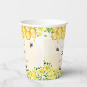 Gobelets En Papier Baby shower abeilles fleurie jaune jardin (Droite)