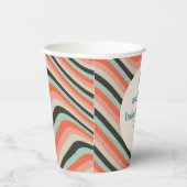 Gobelets En Papier Baby shower Abstrait Aqua Peach (Droite)