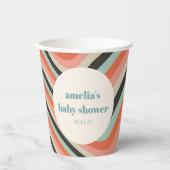 Gobelets En Papier Baby shower Abstrait Aqua Peach (Recto)