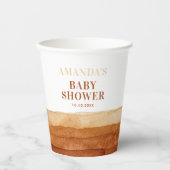 Gobelets En Papier Baby shower Abstrait de Terracotta Boho (Recto)