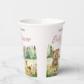 Gobelets En Papier Baby shower animal blanc neutre mignon (Gauche)