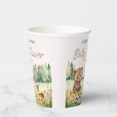 Gobelets En Papier Baby shower animal blanc neutre mignon (Droite)