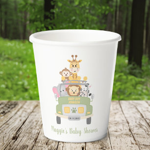 Gobelets En Papier Baby shower animal de Safari mignon