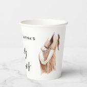 Gobelets En Papier Baby shower aquarelle illustration script simple (Verso)