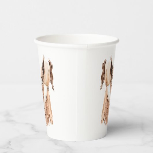 Gobelets En Papier Baby shower aquarelle illustration script simple (Droite)