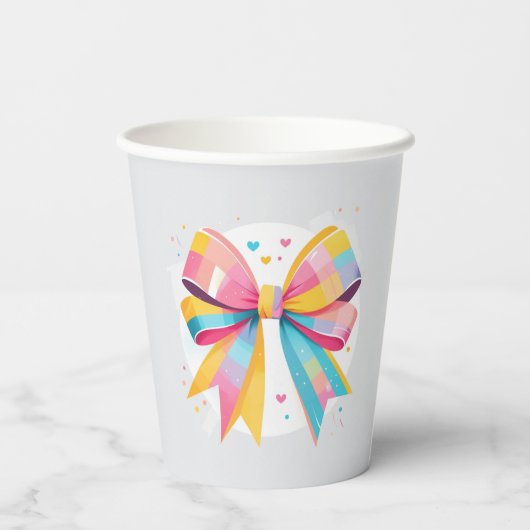 Gobelets En Papier Baby shower arc-en-ciel (Verso)