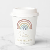 Gobelets En Papier Baby shower arc-en-ciel Boho (Recto)