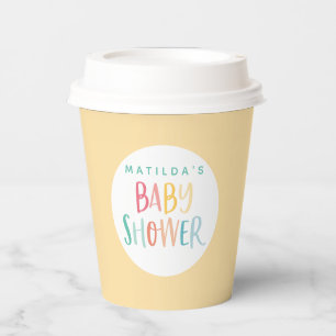 Gobelets En Papier Baby shower arc-en-ciel coloré