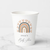 Gobelets En Papier Baby shower Arc-en-ciel de la Bohême (Recto)