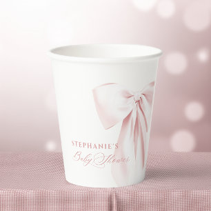 Gobelets En Papier Baby Shower Arc-en-Ciel Rose Tendue
