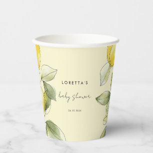 Gobelets En Papier Baby Shower au Citron