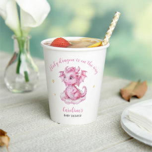 Gobelets En Papier Baby Shower au thème de dragon mignon
