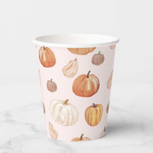 Gobelets En Papier Baby shower Automne Petit Citrouille (Recto)