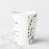 Gobelets En Papier Baby shower Automne Un Peu Citrouille Bleu (Droite)