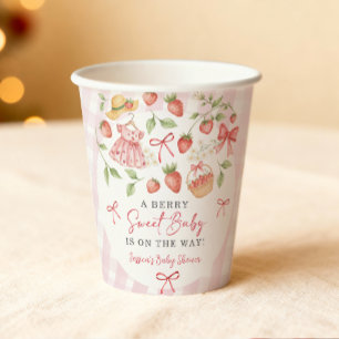 Gobelets En Papier Baby Shower aux Fraises Marché des Agriculteurs Su