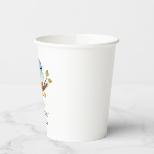 Gobelets En Papier Baby shower aux oiseaux bleus mignons (Gauche)