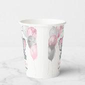 Gobelets En Papier Baby shower Ballons roses Eléphant fille mignonne (Droite)
