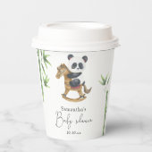 Gobelets En Papier Baby shower bambou et ours de panda (Recto)