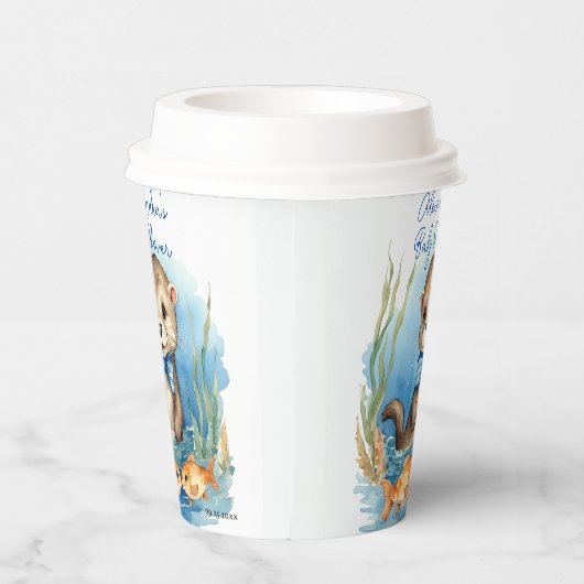 Gobelets En Papier Baby shower bébé Otter Boy (Droite)