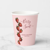 Gobelets En Papier Baby shower Berry Sweet Strawberry Hearts (Verso)