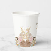 Gobelets En Papier Baby shower blanc à l'aquarelle (Droite)