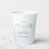 Gobelets En Papier Baby Shower Bleu Céleste Cloud 9 (Recto)