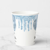 Gobelets En Papier Baby shower bleu clair garçon parties scintillant (Droite)