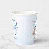 Gobelets En Papier Baby shower Bleu de l'ours en peluche (Droite)