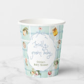 Gobelets En Papier Baby shower Bleu du marché agricole local (Recto)