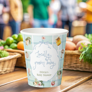 Gobelets En Papier Baby shower Bleu du marché agricole local