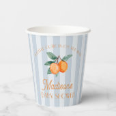 Gobelets En Papier Baby shower bleu Little Cutie Citrus (Verso)