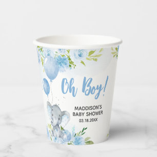 Gobelets En Papier Baby shower Blue Elephant