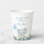 Gobelets En Papier Baby shower Blue Elephant (Verso)