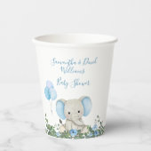 Gobelets En Papier Baby shower Blue Elephant (Recto)