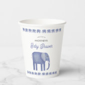 Gobelets En Papier Baby shower Blue Elephant Personnalisé (Recto)
