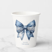 Gobelets En Papier Baby shower Blue Jean Bow (Recto)