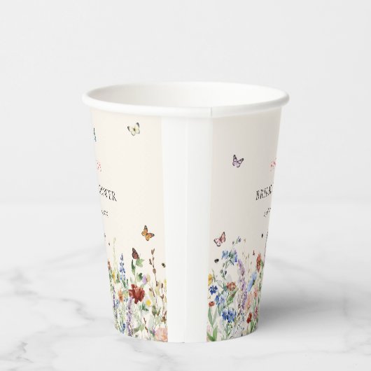 Gobelets En Papier Baby Shower Bohème Fleur Papillon (Droite)