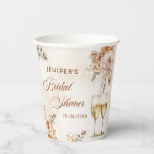 Gobelets En Papier Baby Shower Bohème Floral (Recto)