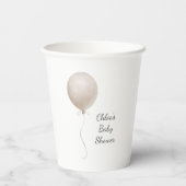 Gobelets En Papier Baby shower Boho Ballot Beige Moderne (Verso)