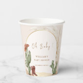 Gobelets En Papier Baby shower Boho Cactus Arch Desert Cowboy (Verso)