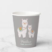 Gobelets En Papier Baby shower boho llama (Verso)