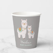 Gobelets En Papier Baby shower boho llama (Recto)