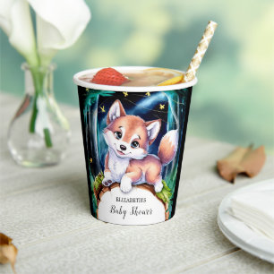 Gobelets En Papier Baby shower Boho Magic Wolf